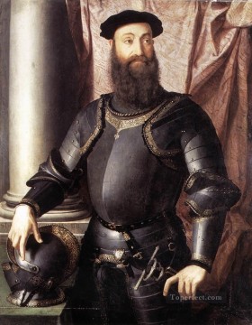 アーニョロ・ブロンズィーノ Painting - ステファノ 4 世 コロンナ フィレンツェ アーニョロ ブロンズィーノの肖像